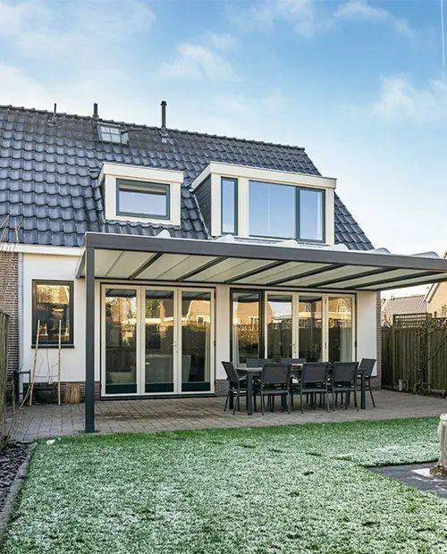Garden Terrace — Aluminum French doors and dormer windows