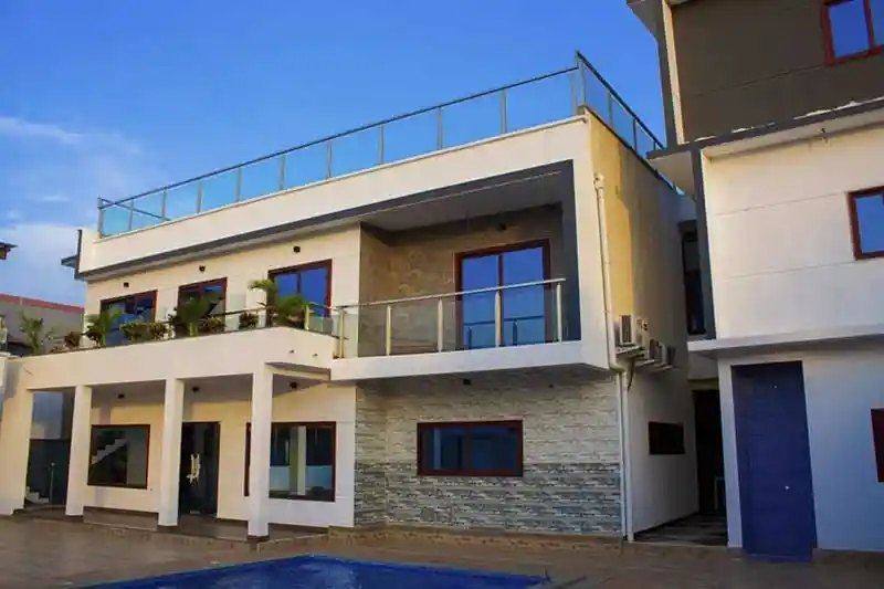 Finished villa with sliding doors and balcony glazing
